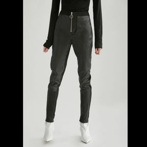 Yigal Azrouel Leather Motto Legging Pants